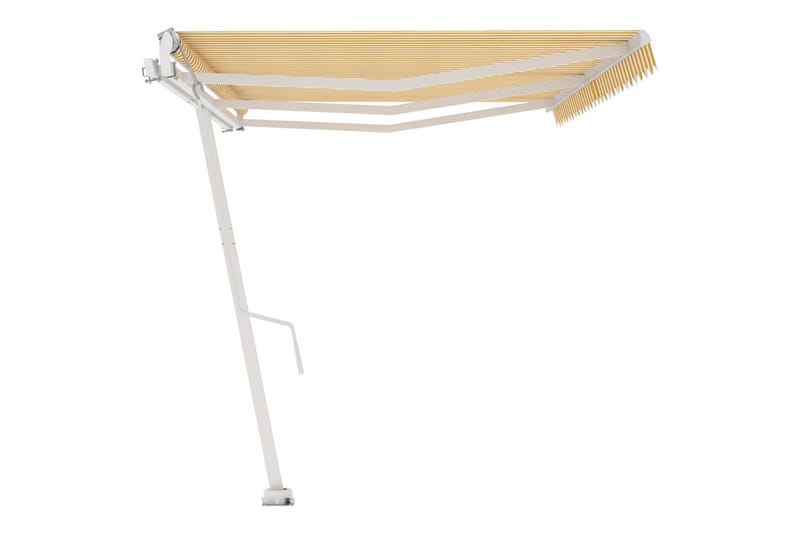 fritstående markise 600x350 cm automatisk betjening gul/hvid - Gul - Havemøbler - Solafskærmning - Markiser - Balkonmarkise