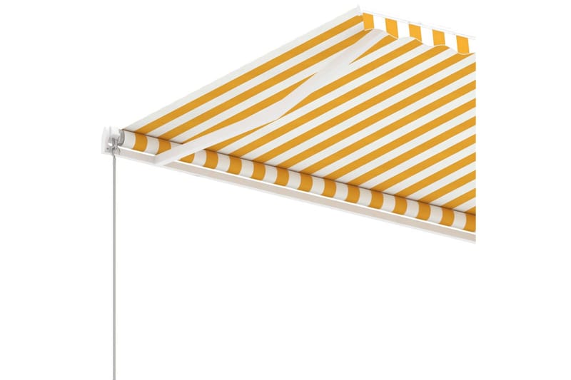 fritstående markise 600x350 cm manuel betjening gul/hvid - Gul - Havemøbler - Solafskærmning - Markiser - Balkonmarkise