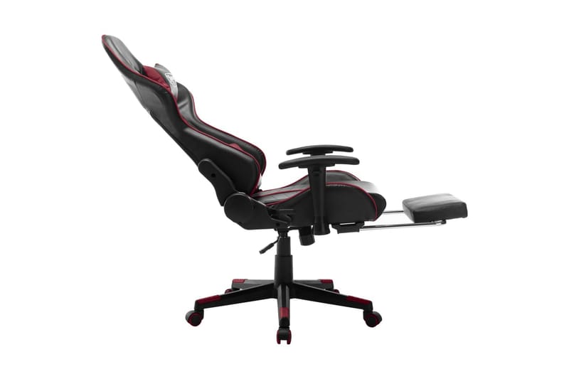 gamingstol med fodstøtte kunstlæder sort og vinrød - Flerfarvet - Balkonmarkise - Markiser - Terrassemarkise