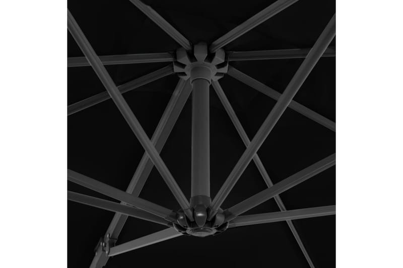 hængeparasol med aluminiumsstang 250x250 cm sort - Sort - Balkonmarkise - Markiser - Terrassemarkise