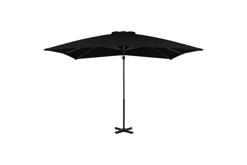 hængeparasol med aluminiumsstang 250x250 cm sort - Sort - Havemøbler - Solafskærmning - Markiser - Balkonmarkise