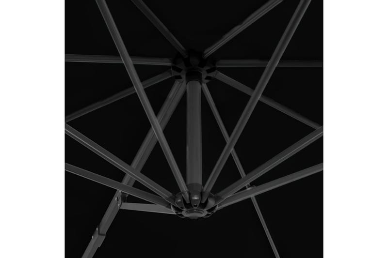 hængeparasol med aluminiumsstang 300 cm sort - Sort - Balkonmarkise - Markiser - Terrassemarkise