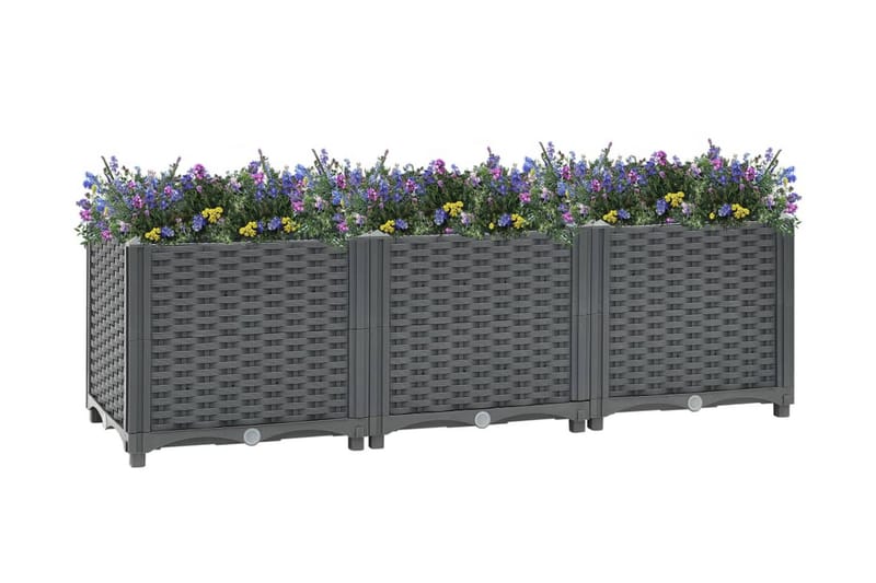 højbed 120x40x38 cm polypropylen - Grå - Havemøbler - Solafskærmning - Markiser - Balkonmarkise