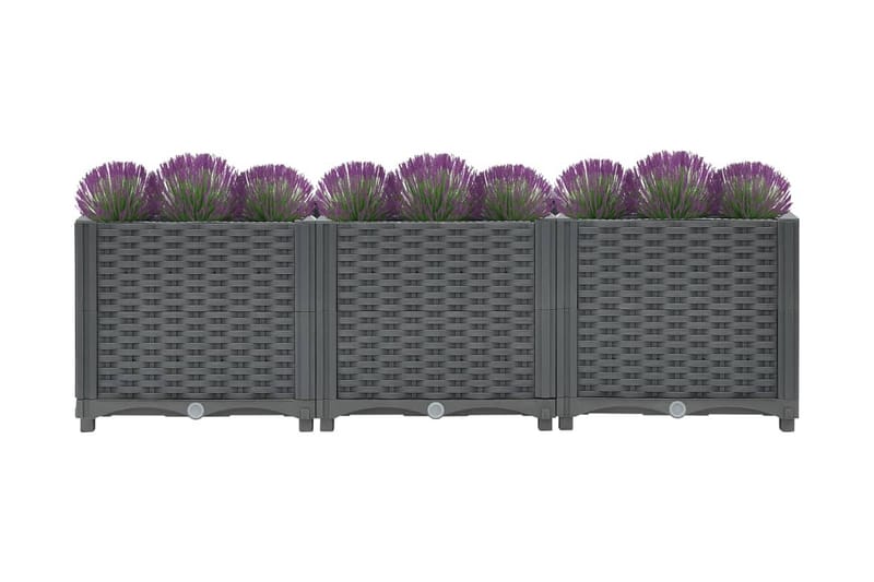 højbed 120x40x38 cm polypropylen - Grå - Havemøbler - Solafskærmning - Markiser - Balkonmarkise