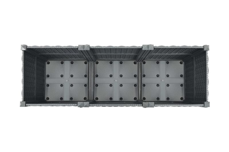 højbed 120x40x38 cm polypropylen - Grå - Havemøbler - Solafskærmning - Markiser - Balkonmarkise