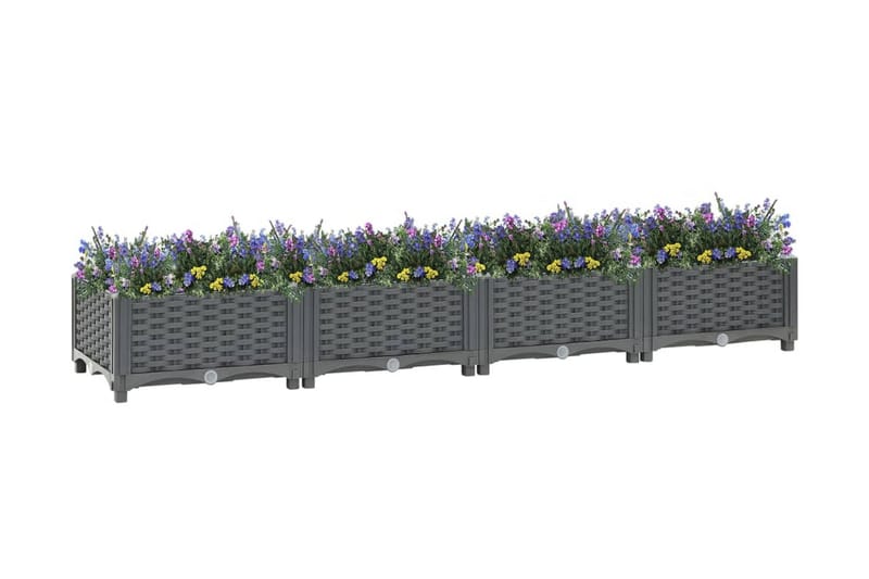 højbed 160x40x23 cm polypropylen - Grå - Havemøbler - Solafskærmning - Markiser - Balkonmarkise