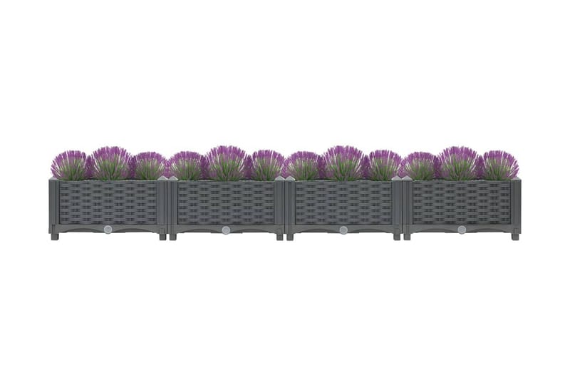 højbed 160x40x23 cm polypropylen - Grå - Havemøbler - Solafskærmning - Markiser - Balkonmarkise