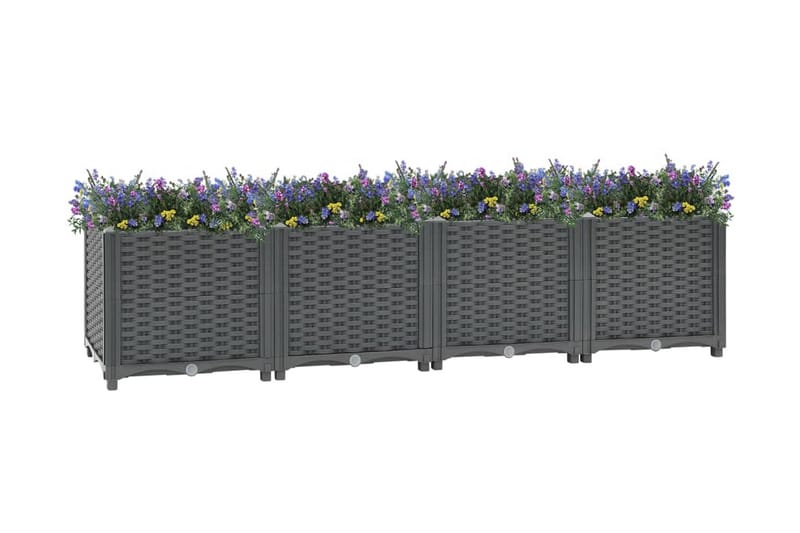 højbed 160x40x38 cm polypropylen - Grå - Havemøbler - Solafskærmning - Markiser - Balkonmarkise