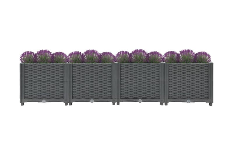 højbed 160x40x38 cm polypropylen - Grå - Havemøbler - Solafskærmning - Markiser - Balkonmarkise
