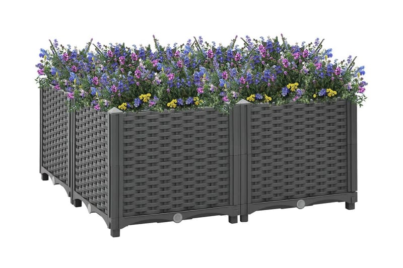 højbed 80x80x38 cm polypropylen - Grå - Havemøbler - Solafskærmning - Markiser - Balkonmarkise