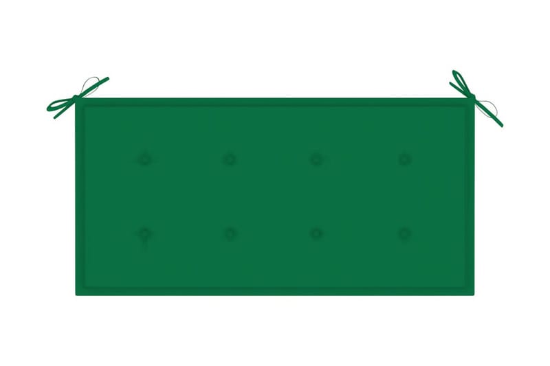 havebænk med grøn hynde 112 cm massivt teaktræ - Brun - Balkonmarkise - Markiser - Terrassemarkise