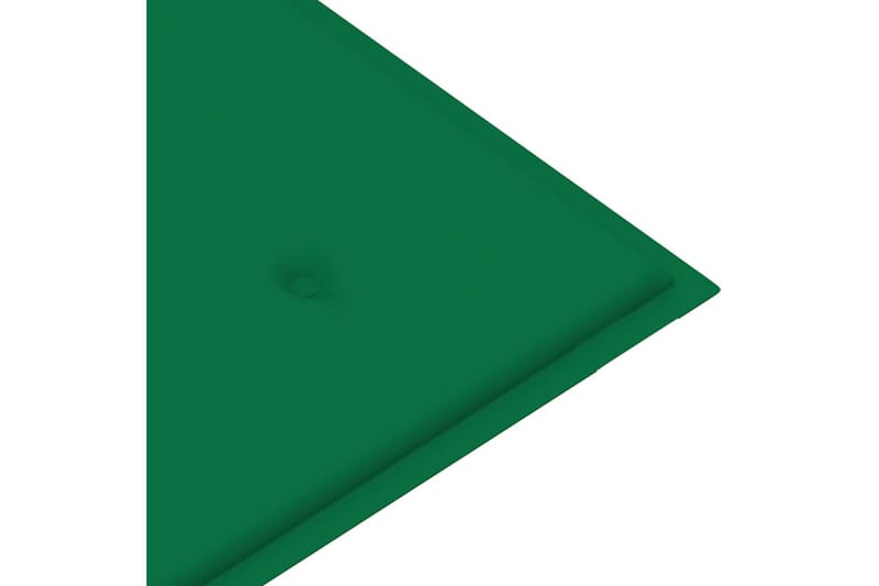 havebænk med grøn hynde 112 cm massivt teaktræ - Brun - Balkonmarkise - Markiser - Terrassemarkise