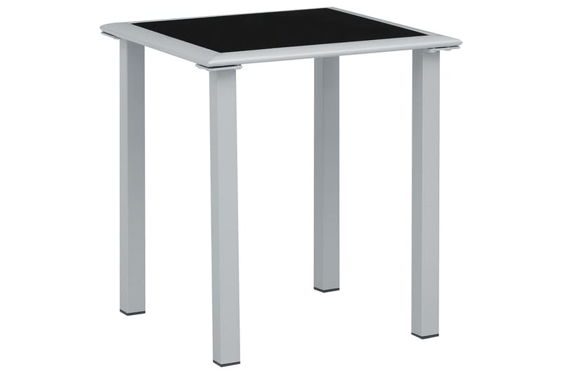 havebord 41x41x45 cm stål og glas sort og sølvfarvet - Sølv - Havemøbler - Solafskærmning - Markiser - Balkonmarkise