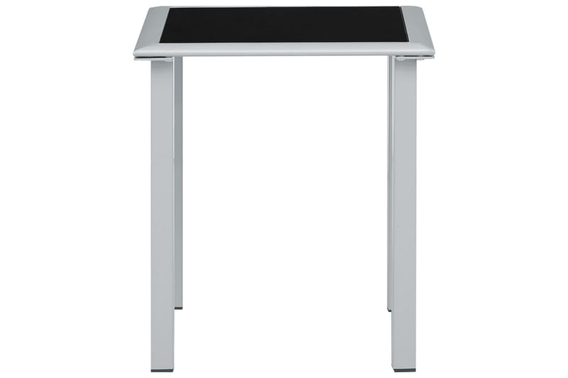 havebord 41x41x45 cm stål og glas sort og sølvfarvet - Sølv - Balkonmarkise - Markiser - Terrassemarkise