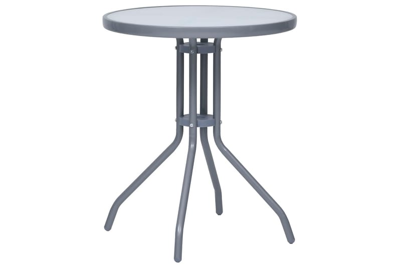 havebord 60 cm stål og glas lysegrå - Grå - Havemøbler - Solafskærmning - Markiser - Balkonmarkise