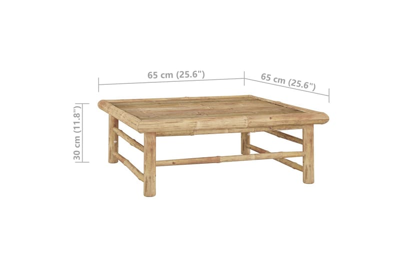 havebord 65x65x30 cm bambus - Brun - Havemøbler - Solafskærmning - Markiser - Balkonmarkise