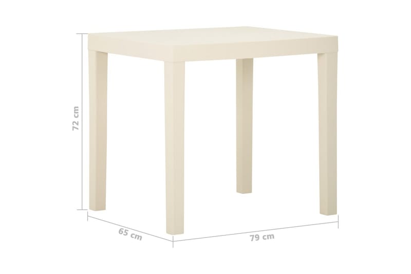 havebord 79x65x72 cm plastik hvid - Hvid - Balkonmarkise - Markiser - Terrassemarkise