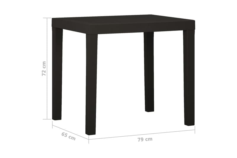 havebord 79x65x72 cm plastik antracitgrå - Antracit - Havemøbler - Solafskærmning - Markiser - Balkonmarkise