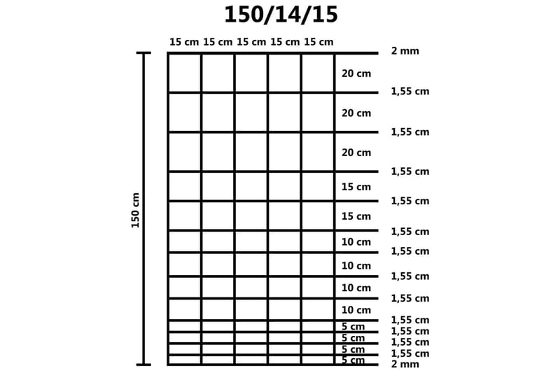 havehegn 50 m 150 cm galvaniseret stål sølvfarvet - Sølv - Havemøbler - Solafskærmning - Markiser - Balkonmarkise