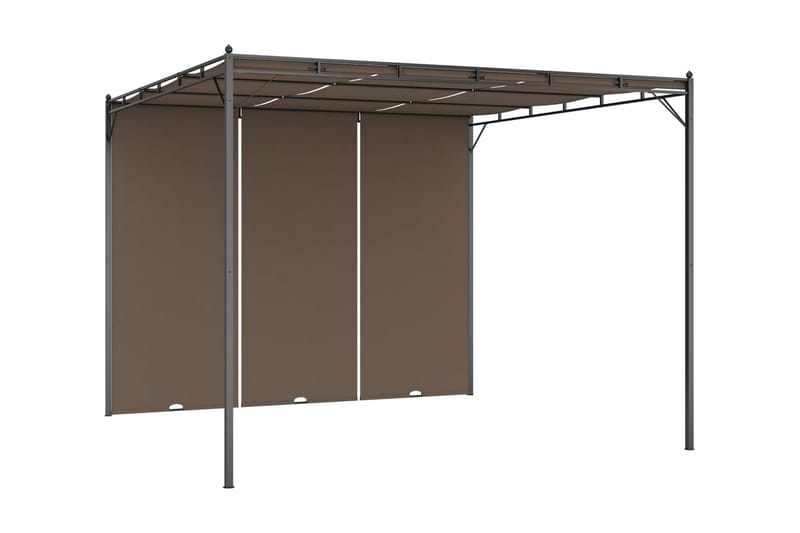 havepavillon med gardin 3x3x2,25 m gråbrun - Gråbrun - Balkonmarkise - Markiser - Terrassemarkise