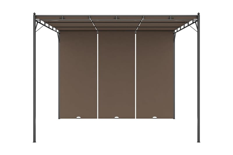 havepavillon med gardin 3x3x2,25 m gråbrun - Gråbrun - Havemøbler - Solafskærmning - Markiser - Balkonmarkise