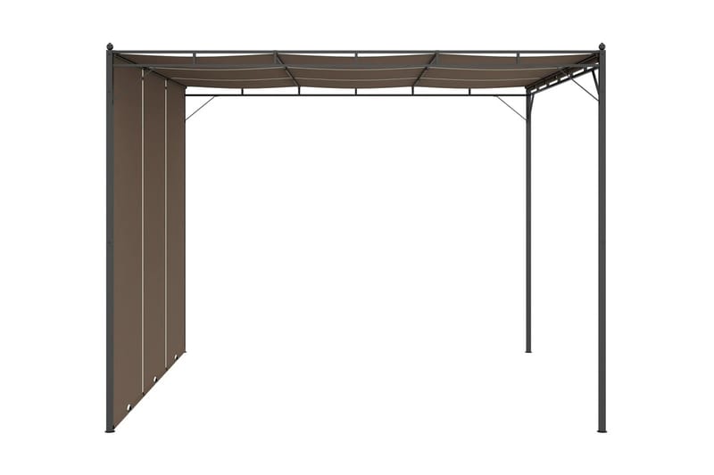havepavillon med gardin 3x3x2,25 m gråbrun - Gråbrun - Balkonmarkise - Markiser - Terrassemarkise