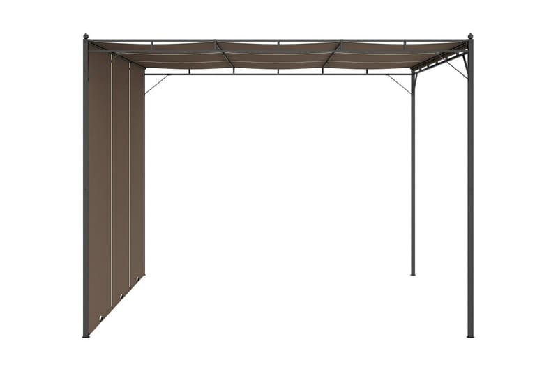 havepavillon med gardin 3x3x2,25 m gråbrun - Gråbrun - Havemøbler - Solafskærmning - Markiser - Balkonmarkise