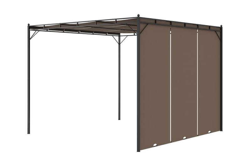 havepavillon med gardin 3x3x2,25 m gråbrun - Gråbrun - Havemøbler - Solafskærmning - Markiser - Balkonmarkise