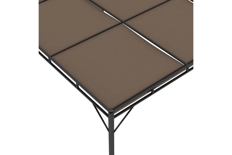 havepavillon med sidegardin 4x3x2,25 m gråbrun - Gråbrun - Havemøbler - Solafskærmning - Markiser - Balkonmarkise