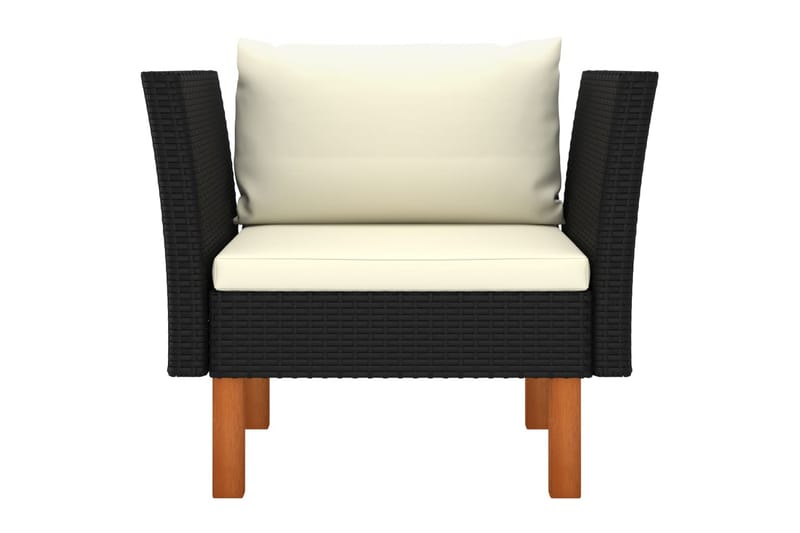 havesofa polyrattan og massivt eukalyptustræ - Sort - Havemøbler - Solafskærmning - Markiser - Balkonmarkise