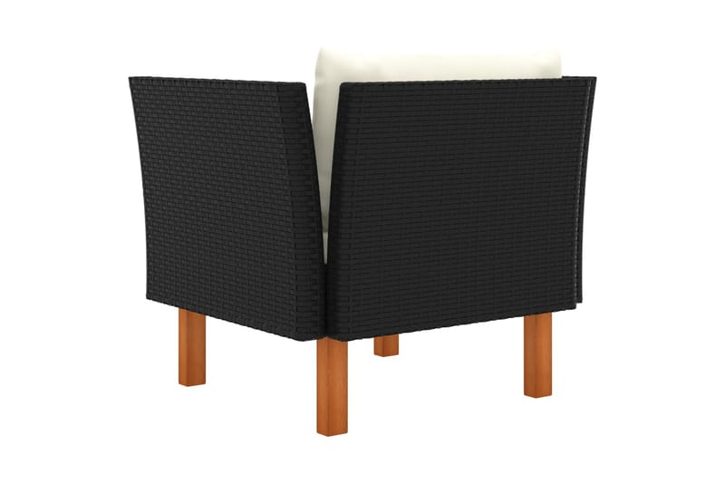 havesofa polyrattan og massivt eukalyptustræ - Sort - Havemøbler - Solafskærmning - Markiser - Balkonmarkise