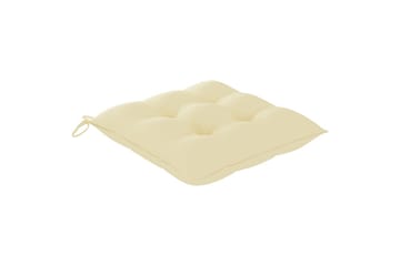 havestole 2 stk. med cremehvide hynder massivt teaktræ - Creme - Havemøbler - Solafskærmning - Markiser - Balkonmarkise