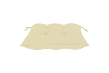 havestole 2 stk. med cremehvide hynder massivt teaktræ - Creme - Havemøbler - Solafskærmning - Markiser - Balkonmarkise