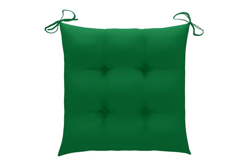 havestole 2 stk. med grønne hynder massivt teaktræ - Grøn - Balkonmarkise - Markiser - Terrassemarkise
