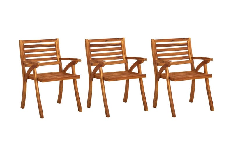 havestole 3 stk. massivt akacietræ - Brun - Havemøbler - Solafskærmning - Markiser - Balkonmarkise