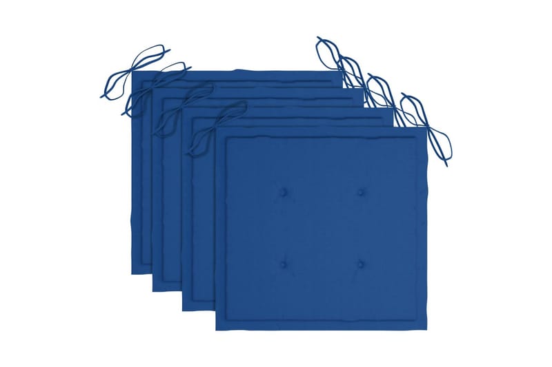 havestole 4 stk. med kongeblå hynder massivt teaktræ - Balkonmarkise - Markiser - Terrassemarkise