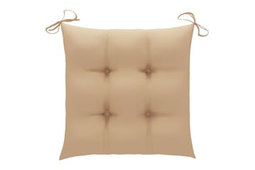 havestole med beige hynder 6 stk. massivt teaktræ - Beige - Havemøbler - Solafskærmning - Markiser - Balkonmarkise