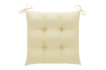 havestole med cremefarvede hynder 4 stk. massivt teaktræ - Creme - Havemøbler - Solafskærmning - Markiser - Balkonmarkise