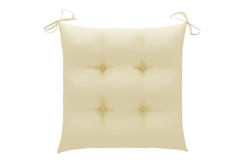 havestole med cremefarvede hynder 4 stk. massivt teaktræ - Creme - Havemøbler - Solafskærmning - Markiser - Balkonmarkise