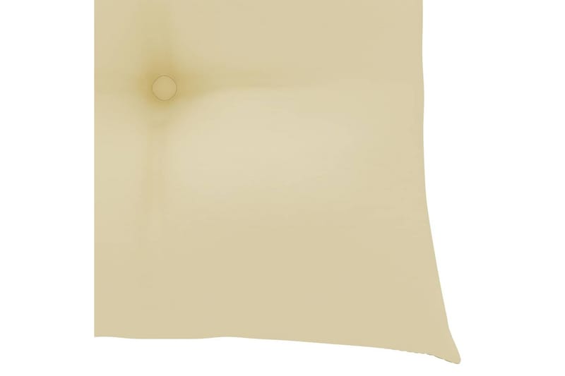 havestole med cremefarvede hynder 4 stk. massivt teaktræ - Creme - Havemøbler - Solafskærmning - Markiser - Balkonmarkise