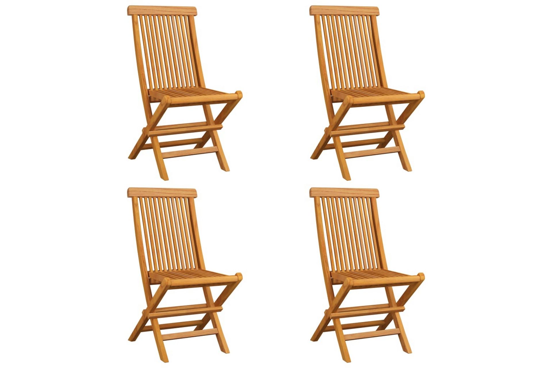 havestole med cremefarvede hynder 4 stk. massivt teaktræ - Creme - Havemøbler - Solafskærmning - Markiser - Balkonmarkise