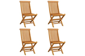 havestole med cremefarvede hynder 4 stk. massivt teaktræ - Creme - Havemøbler - Solafskærmning - Markiser - Balkonmarkise