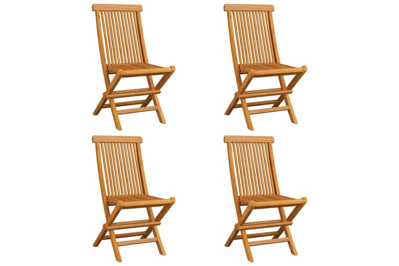 havestole med cremefarvede hynder 4 stk. massivt teaktræ - Creme - Havemøbler - Solafskærmning - Markiser - Balkonmarkise