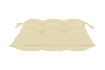 havestole med cremefarvede hynder 4 stk. massivt teaktræ - Creme - Havemøbler - Solafskærmning - Markiser - Balkonmarkise