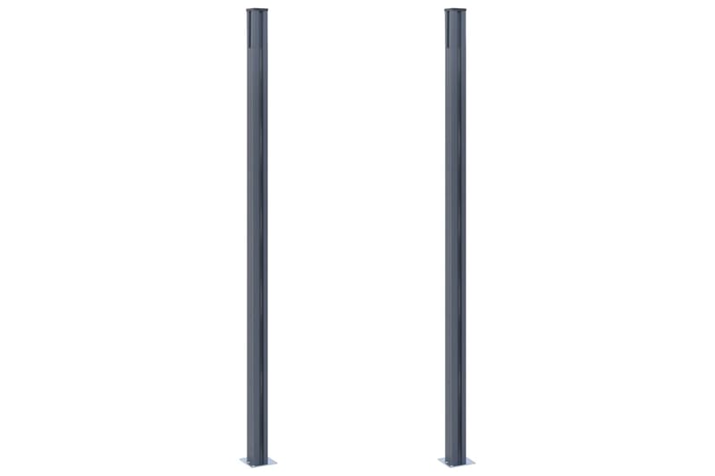 hegnspæle 2 stk. 185 cm aluminium mørkegrå - Balkonmarkise - Markiser - Terrassemarkise