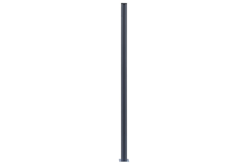 hegnspæle 2 stk. 185 cm aluminium mørkegrå - Havemøbler - Solafskærmning - Markiser - Balkonmarkise