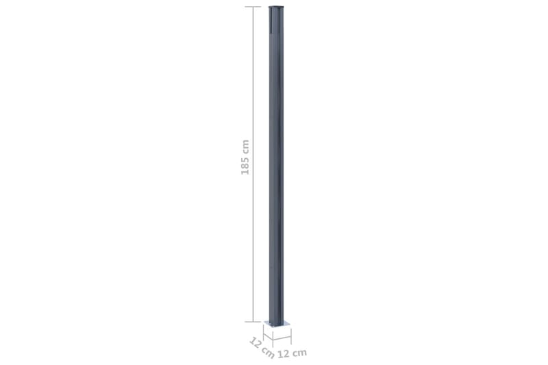 hegnspæle 2 stk. 185 cm aluminium mørkegrå - Havemøbler - Solafskærmning - Markiser - Balkonmarkise