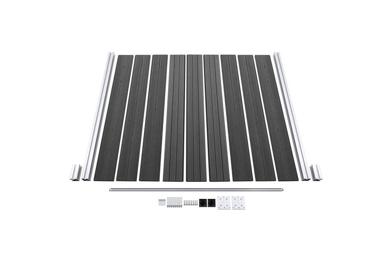 hegnspanel 180x186 cm WPC sort - Sort - Havemøbler - Solafskærmning - Markiser - Balkonmarkise