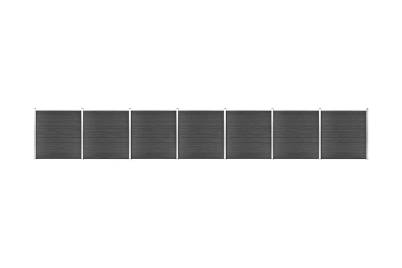 hegnspanelsæt 1218x186 cm WPC sort - Sort - Havemøbler - Solafskærmning - Markiser - Balkonmarkise