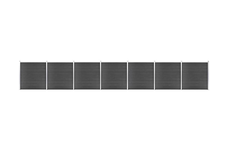 hegnspanelsæt 1218x186 cm WPC sort - Sort - Balkonmarkise - Markiser - Terrassemarkise